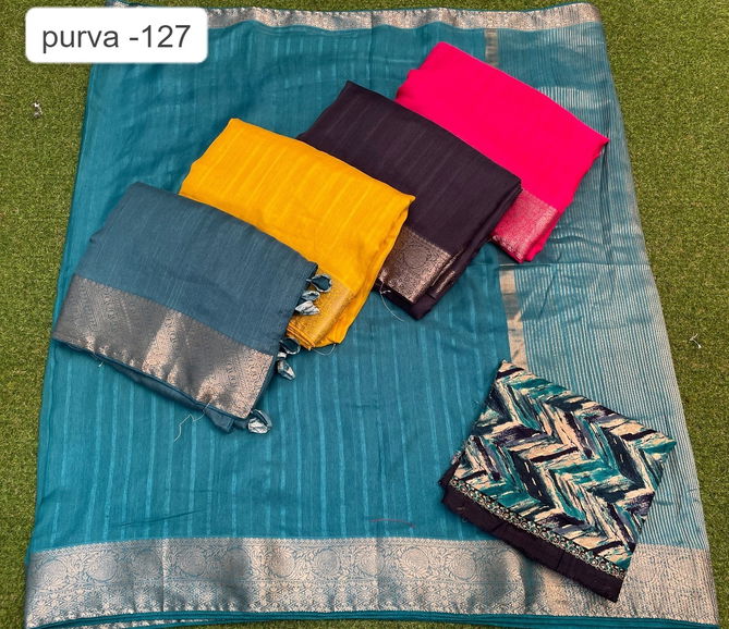 Purva 127 By Kalpatru Mono lining Designer Sarees Wholesalers In Delhi